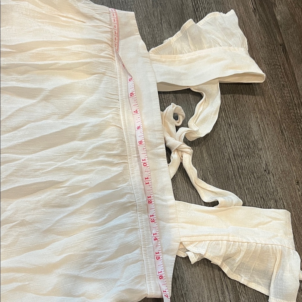 Mine Colorblock Ruffle Sundress - White, Cream & Rust M - Picture 3 of 8